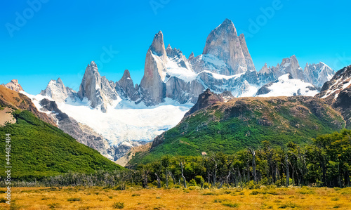Scenic landscape with Mt Fitz Roy in Patagonia, South America