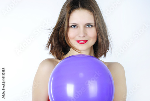 bright beautiful girl with air ball