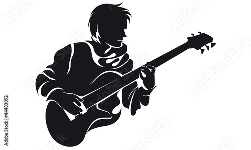 bassist, silhouette