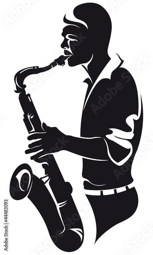 saxophonist, silhouette