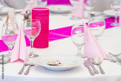 detail of a wedding dinner setting