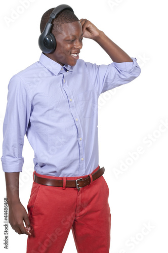 Teenage boy listening to Headphones