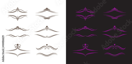 Black and Violet Calligraphic Labels