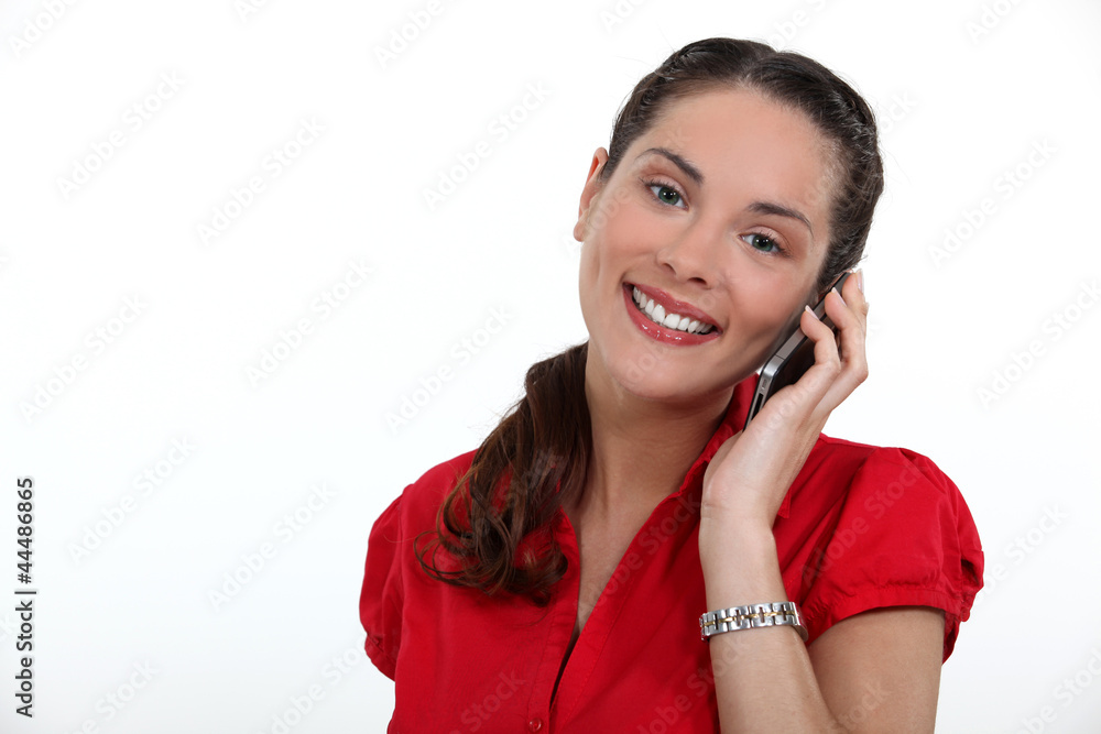 Beautiful woman talking on the phone Beautiful woman talking on the phone
