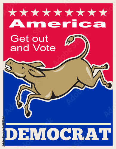 Democrat Donkey Mascot America Vote