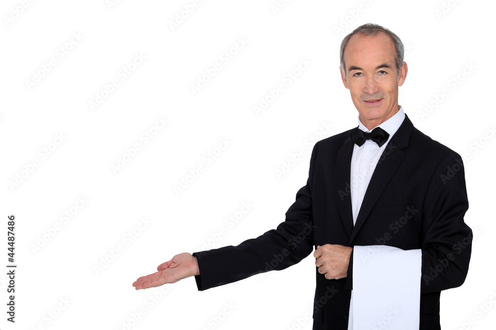 Grey haired waiter Grey haired waiter