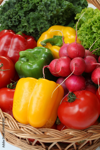 Colorful vitamins in healthy food