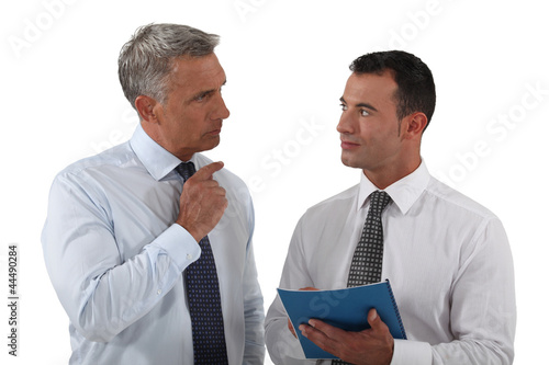 Canvas Print Boss happy with employee