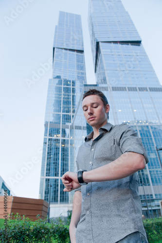 Man checking the time © maxsaf