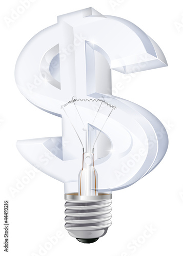 Dollar light bulb concept