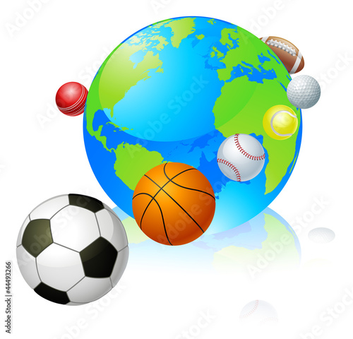 Sports globe world concept