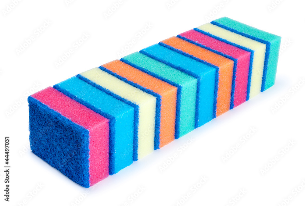 Obraz premium A row of cleaning sponges