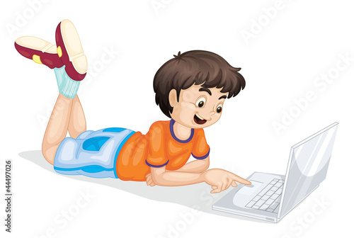 laptop and boy