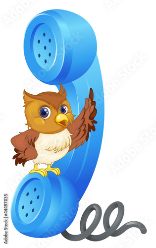 Owl and phone receiver
