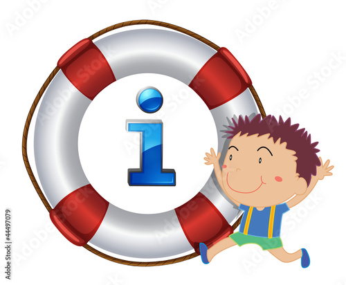 boy and lifesaver floating
