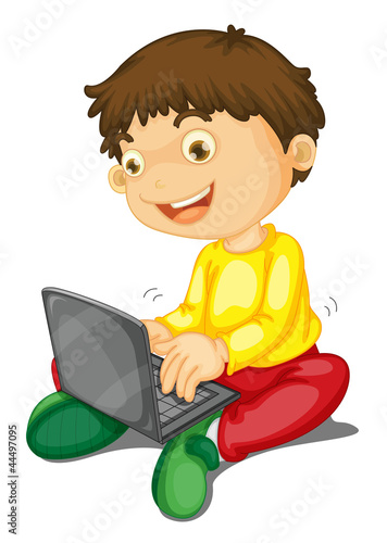 laptop and boy