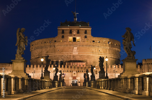 The bridge to the Castel Sant'Angelo in Rome, Italy