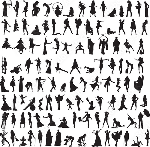 a variety of interesting silhouettes of women