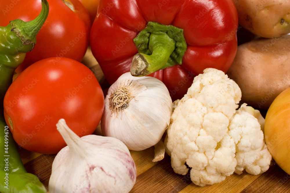 background with fresh vegetables