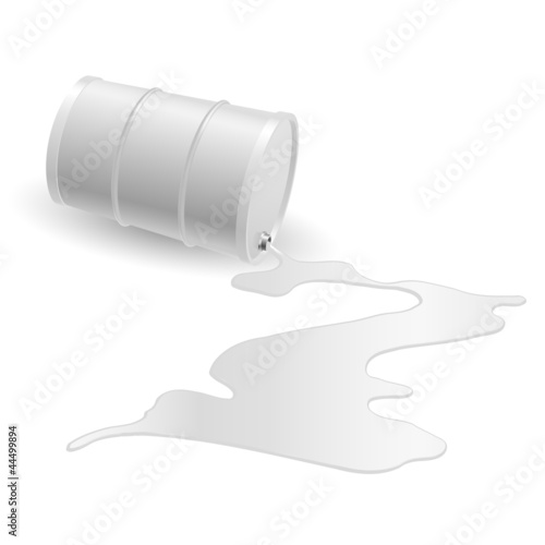 Barrel with white liquid