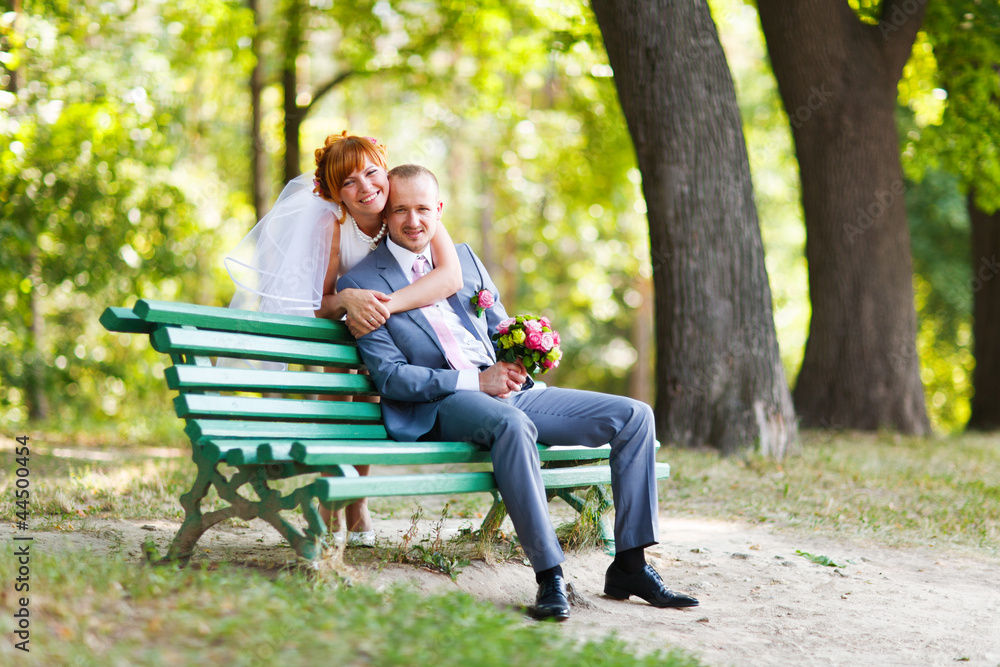 Young couple in love Celebration in garden Young couple in love Celebration in garden