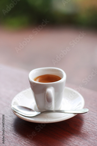 A cup of hot coffee