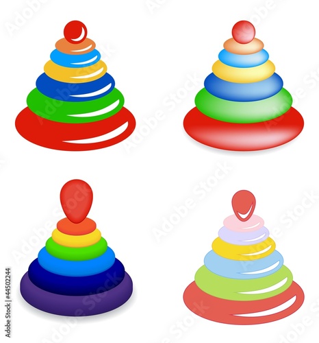 set of colored pyramids