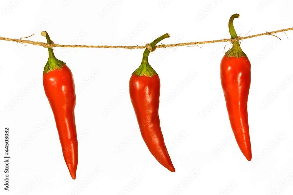 three chili peppers on a rope three chili peppers on a rope