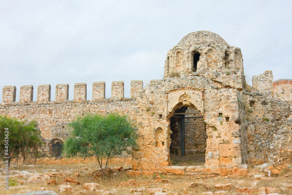 Turkey, Alanya. Ancient castle ruins.
