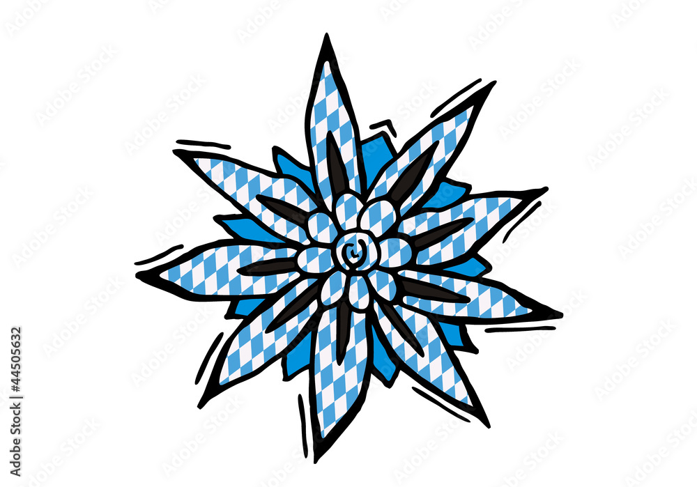 Fototapeta premium Edelweiss mit Bayrischem Muster