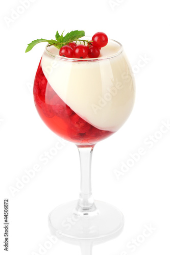 Wallpaper Mural fruit jelly with chocolate and berries in glass isolated Torontodigital.ca