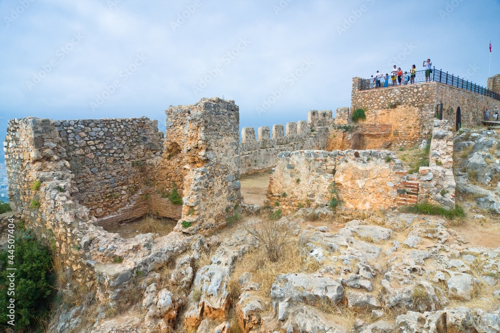 Obraz premium Turkey, Alanya. Ancient castle ruins.
