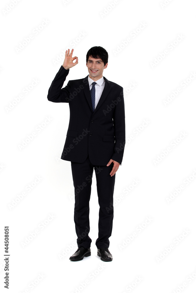 Executive gesture of satisfaction Executive gesture of satisfaction