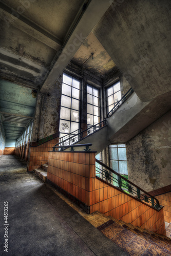 Stairwell in an abandoned sanatorium