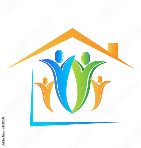 Family and house logo vector