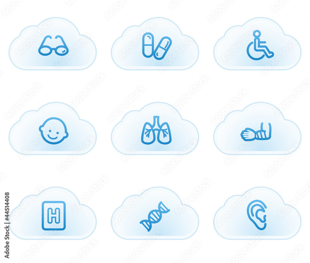 Medicine web icons set 2, cloud buttons Medicine web icons set 2, cloud buttons