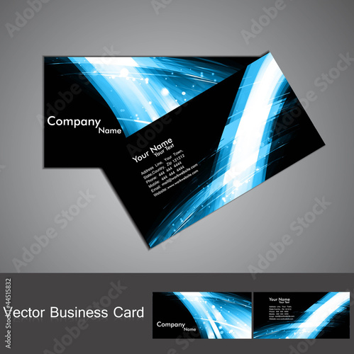 abstract stylish black bright colorful business card set wave ve