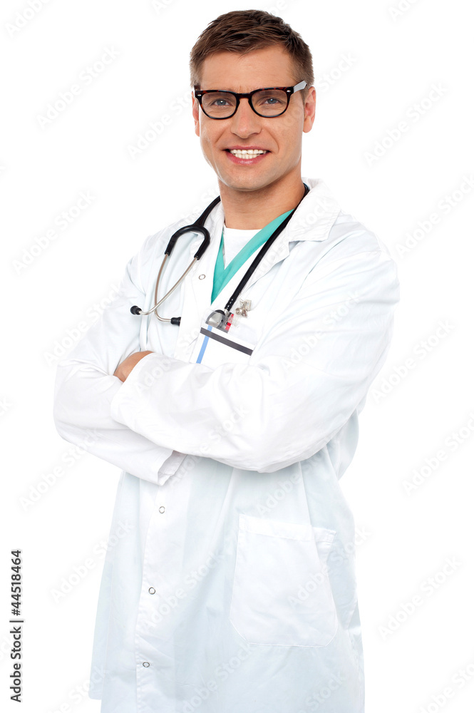 Confident physician posing with arms crossed Confident physician posing with arms crossed