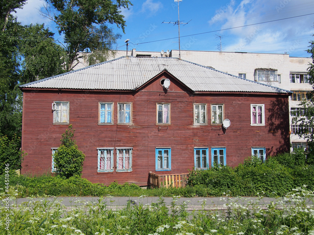 wooden house in the city wooden house in the city