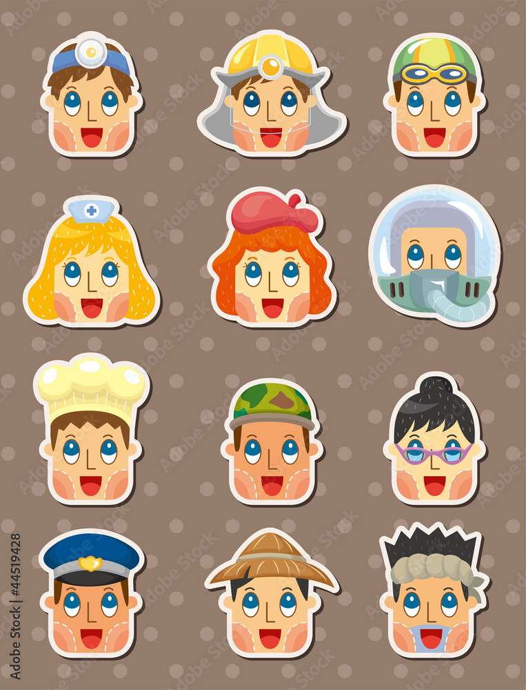 Obraz premium people face stickers