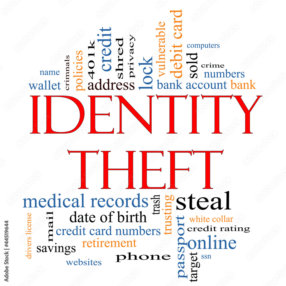 Identity Theft Word Cloud Concept