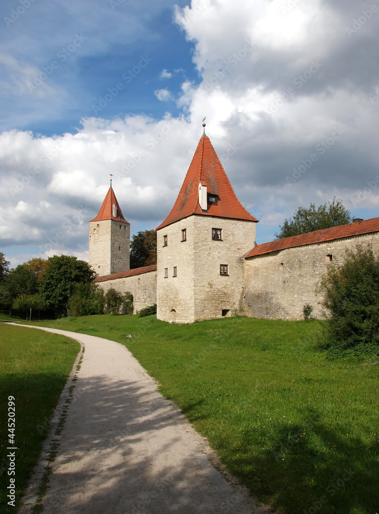Fototapeta premium Stadtmauer in Berching