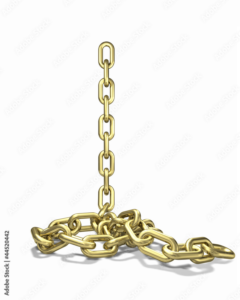 Obraz premium Gold chain falls down