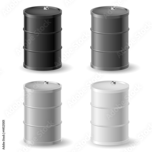 Oil barrels icon set