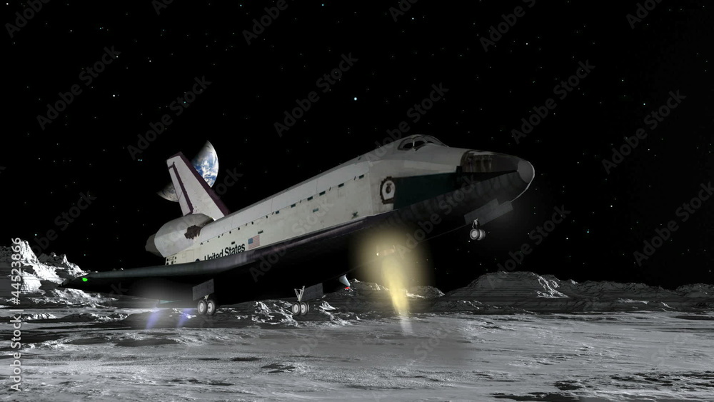 Space Shuttle Moon Landing Fantasy CGI HD Space Shuttle Moon Landing Fantasy CGI HD