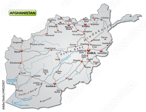 Verkehrskarte von Afghanistan