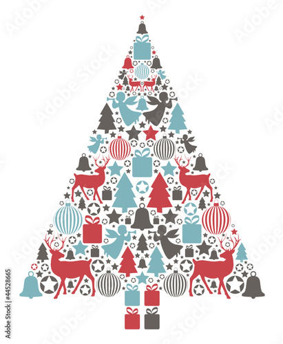 Tannenbaum aus weihnachtlichen Symbolen