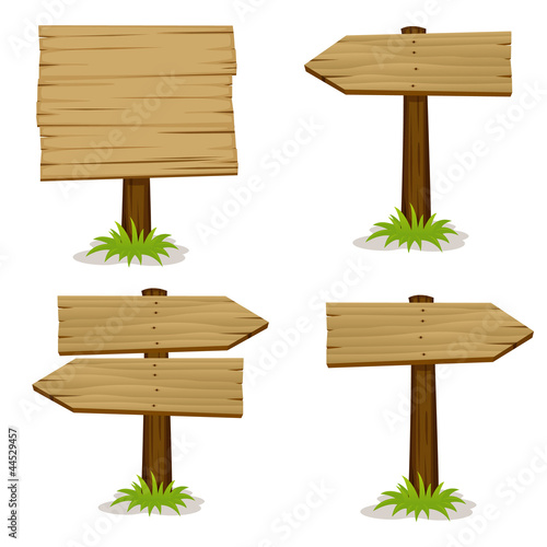 Wooden signs set