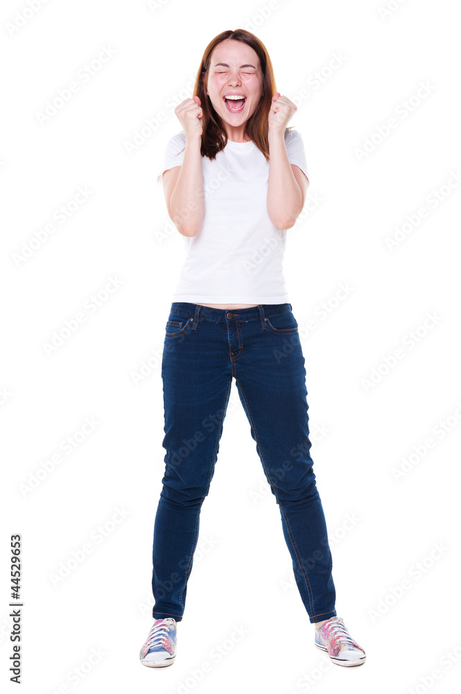 studio shot of emotional young woman studio shot of emotional young woman