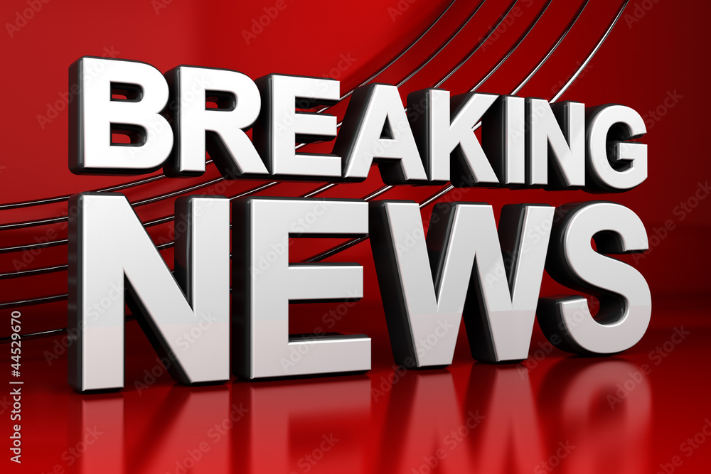 Breaking News Screen over red background